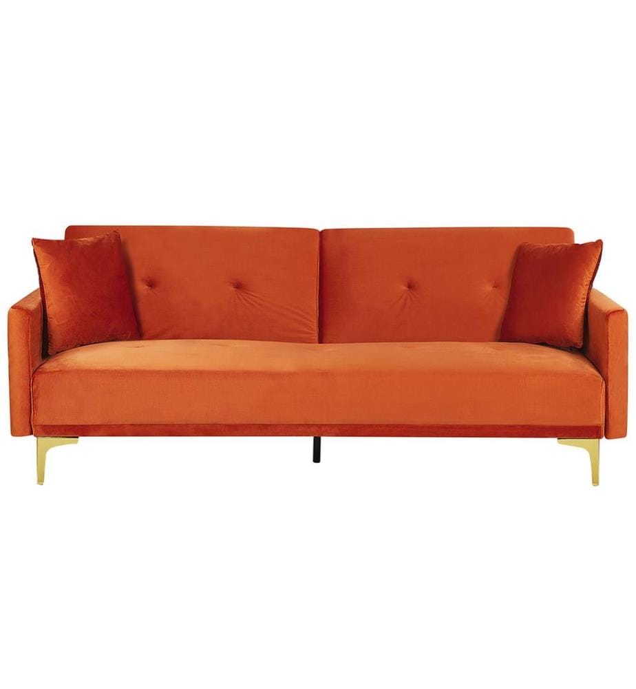 Canapé-lit 3 places LUCAN Velours Orange