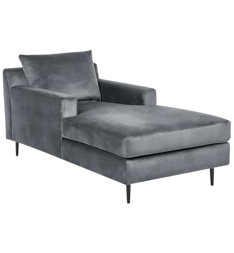 Chaise longue GUERET Velours Gris