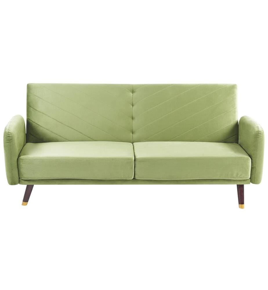 Canapé-lit 3 places SENJA Velours Vert olive