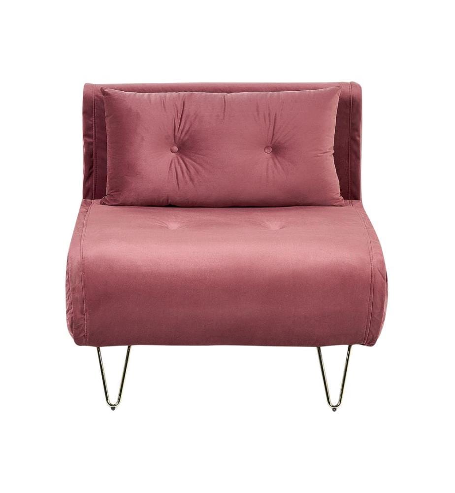 Fauteuil convertible VESTFOLD Velours Rose