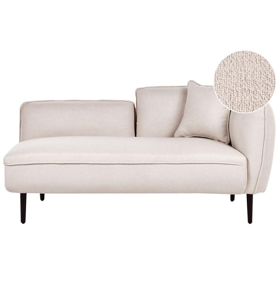 Chaise longue côté droit CHEVANNES Bouclé Beige clair