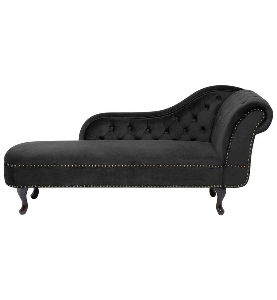 Chaise longue côté droit NIMES Velours Noir