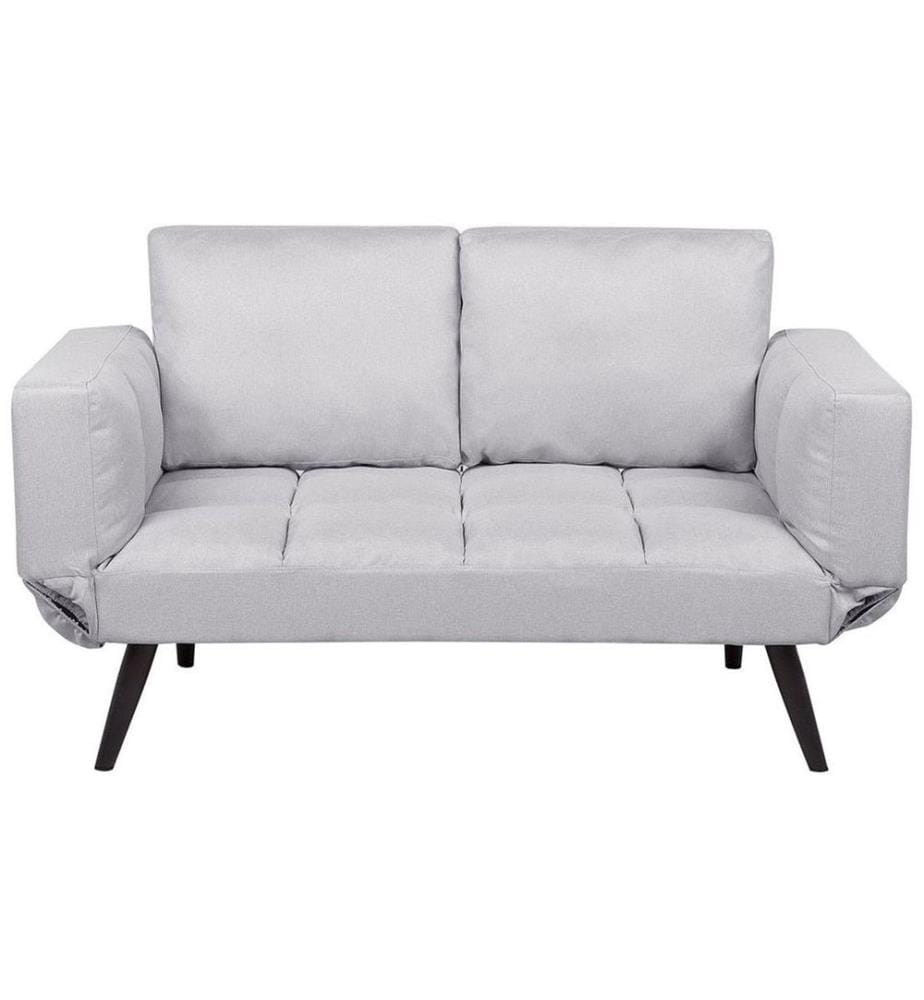 Canapé-lit 2 places BREKKE Tissu Gris clair