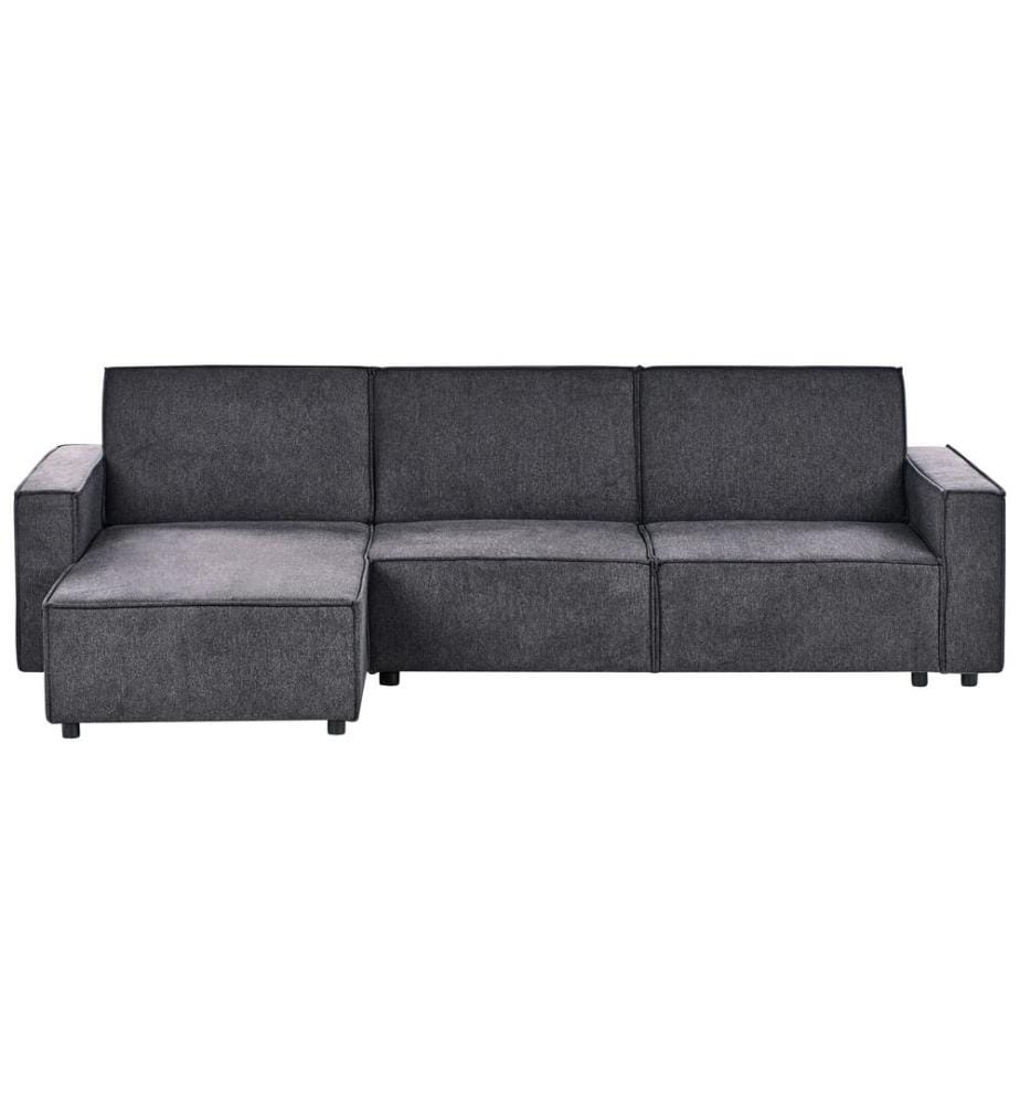 Canapé-lit d'angle 3 places ROMEDAL II Tissu Gris graphite Côté droit