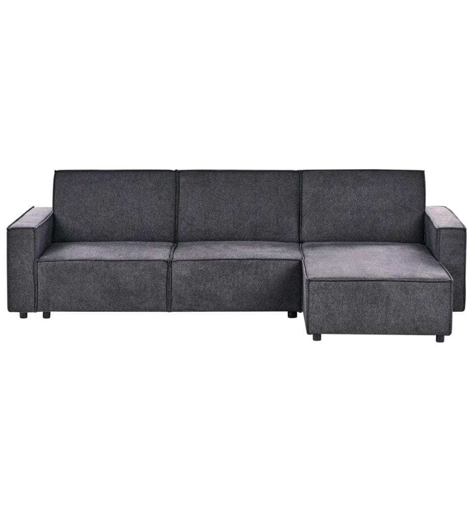 Canapé-lit d'angle 3 places ROMEDAL II Tissu Gris graphite Côté gauche