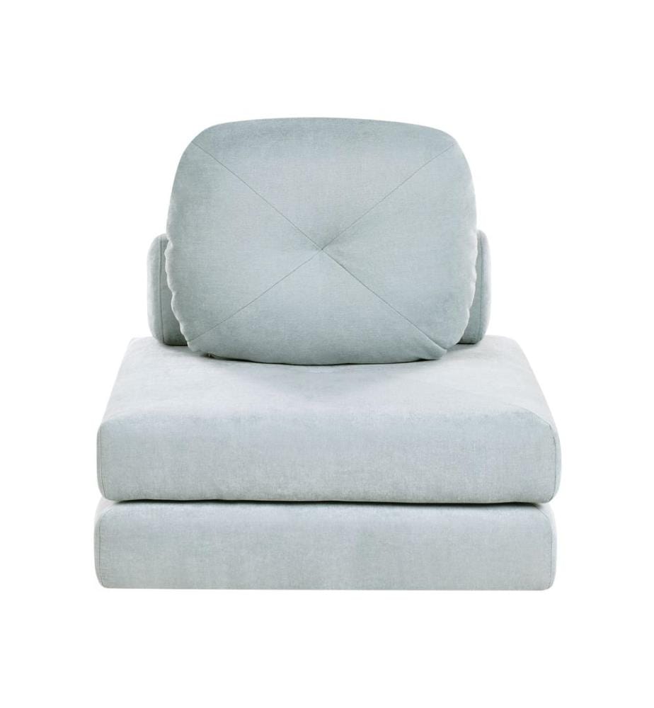 Fauteuil convertible OLDEN Tissu chenille Bleu clair