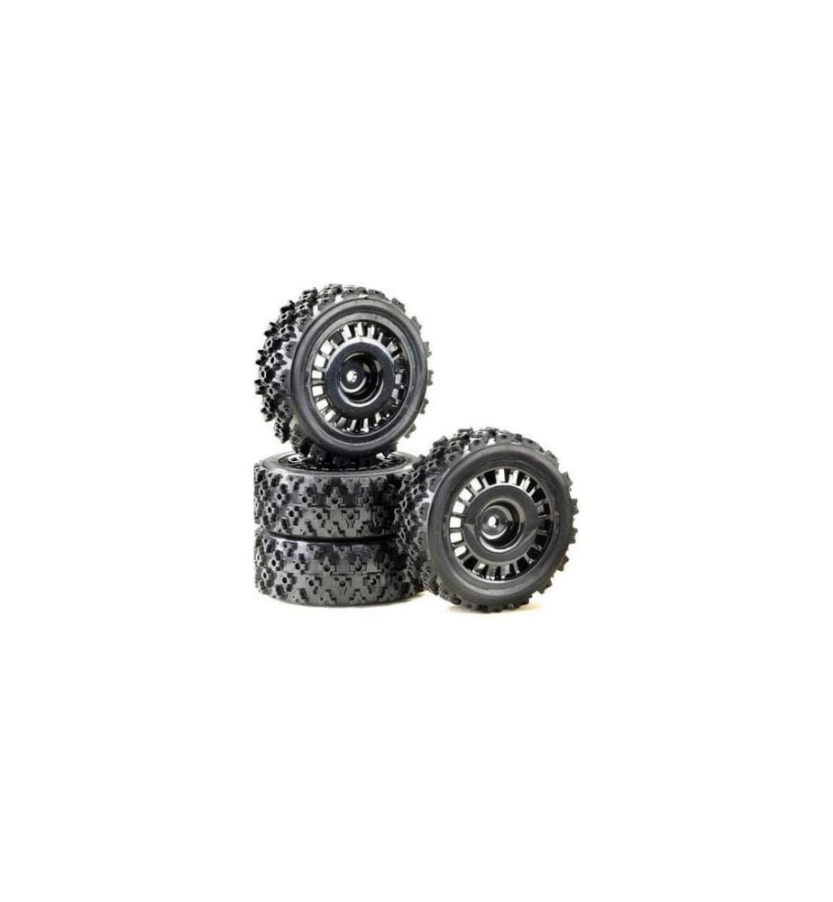 Set de roues Absima 1:10 Rally Block Design Noir (4)