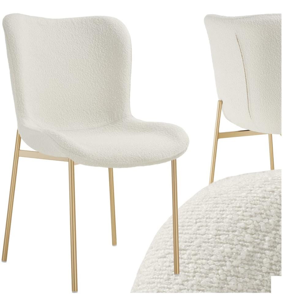 Chaise rembourrée Tessa - Bouclette blancdoré, par pièce