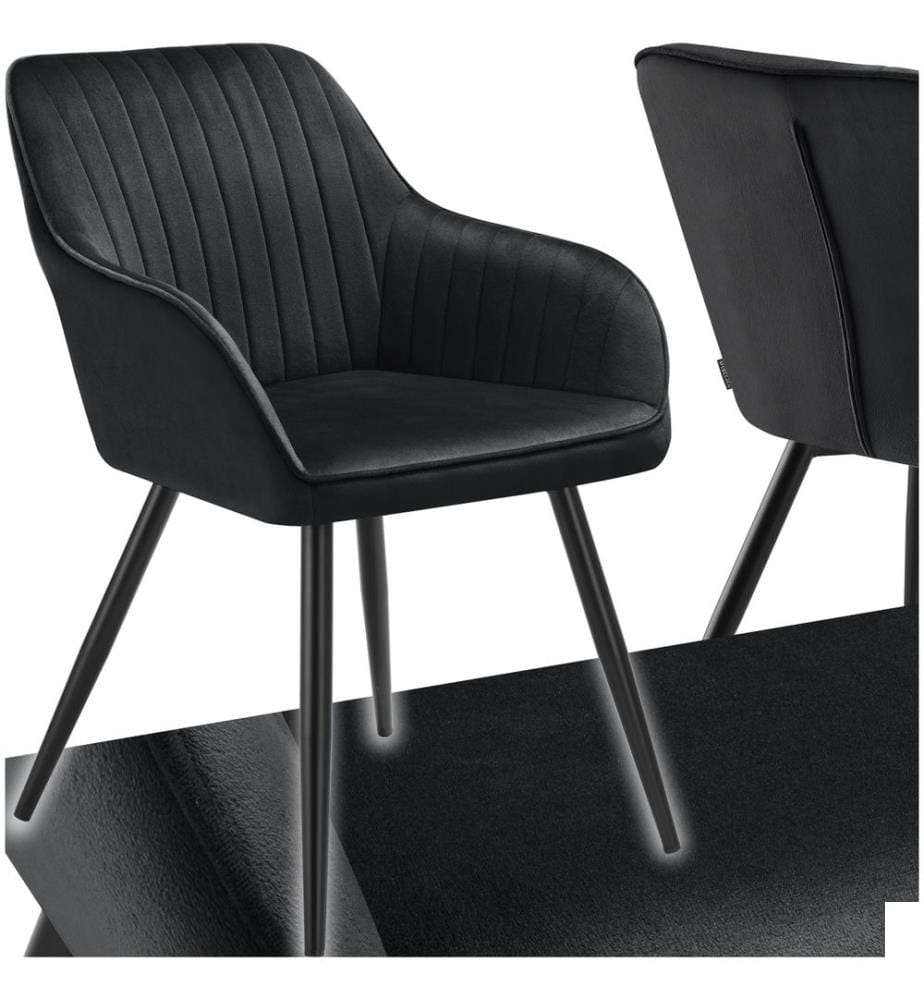 Chaise MARILYN en velours - noirnoir, par pièce