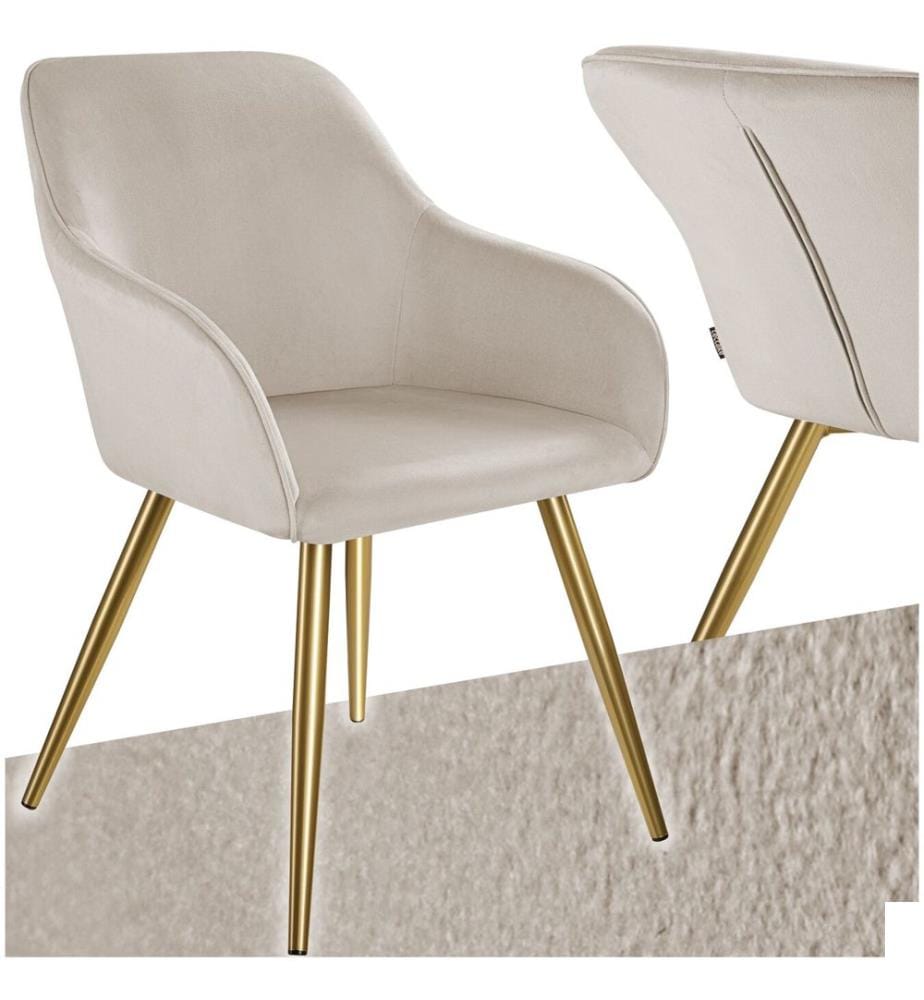 Chaise MARILYN Effet velours style scandinave - taupeor, par pièce
