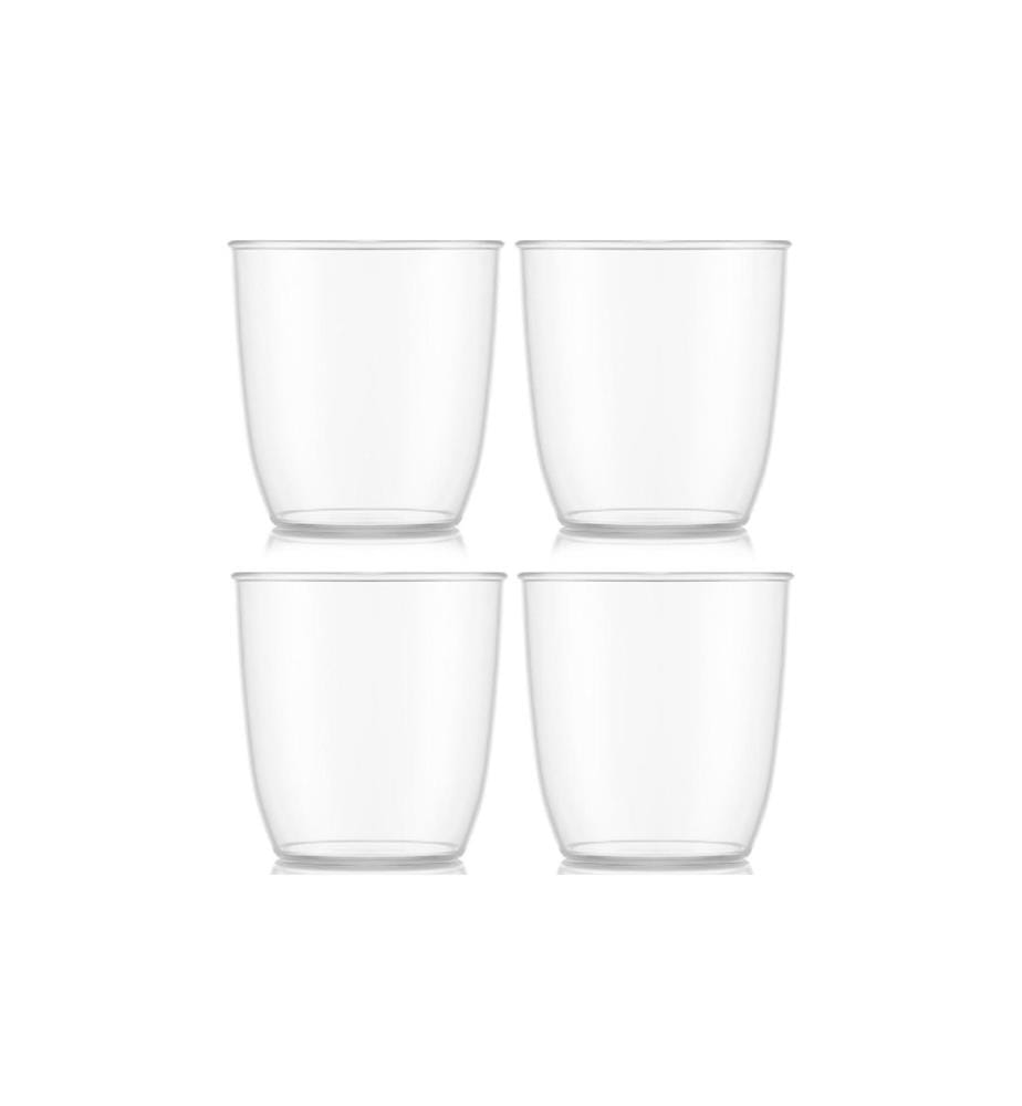 BODUM - Gobelet de plein air Kvadrant 200 ml, transparent, 4 pièces