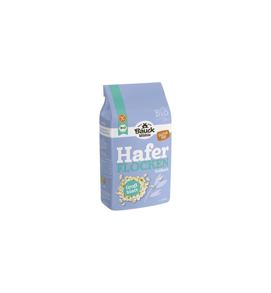 Bauck Mühle - Flocons d'avoine grande feuille Sans gluten, 475 g