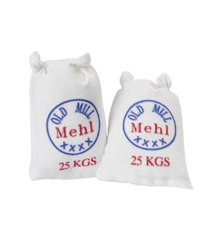 HOBBYFUN - Mini ustensiles Sac à farine 2 pièces, blanc