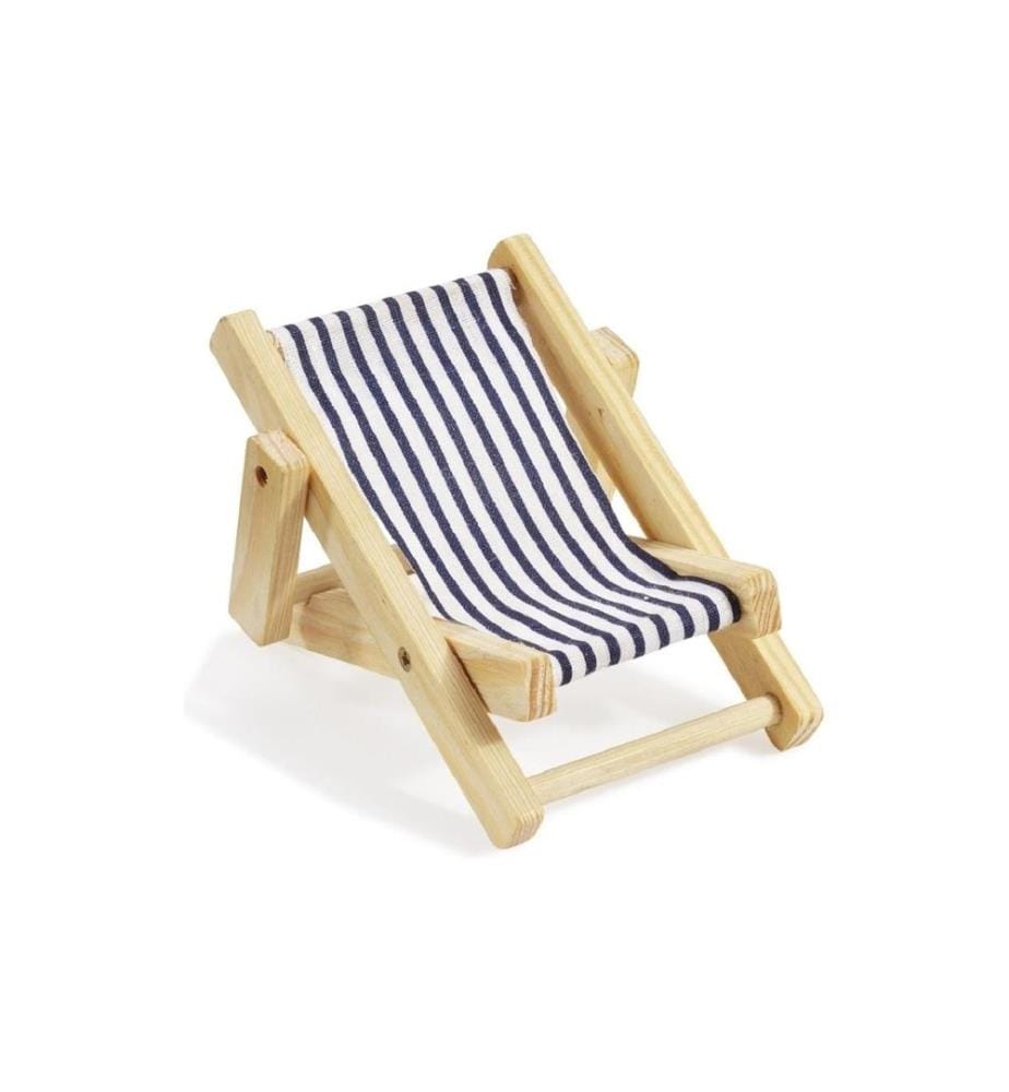 HOBBYFUN - Mini ustensiles Chaise longue 10 cm, bleu-blanc