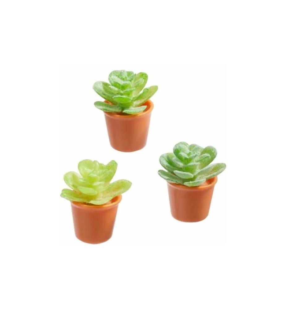 HOBBYFUN - Mini figurine Pots de fleurs 2.3 cm, 3 pièces