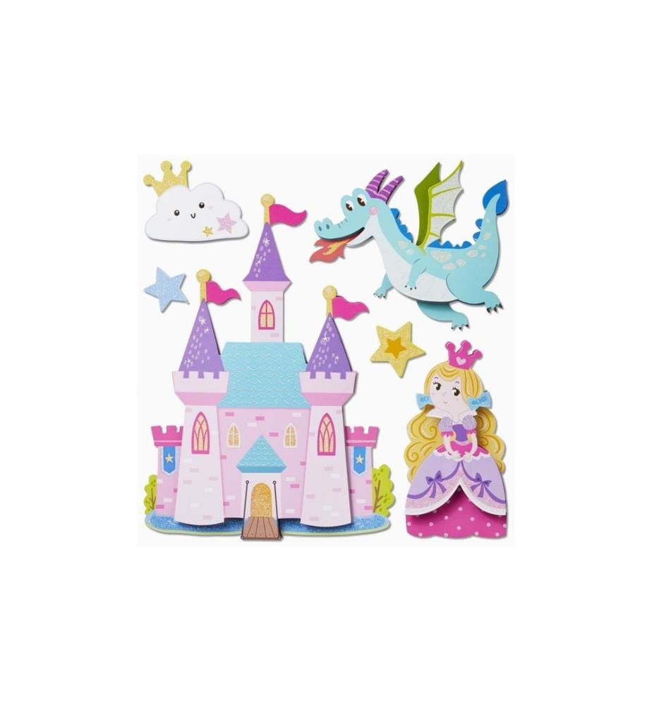 HOBBYFUN - Autocollant 3D Princesse 1 feuille