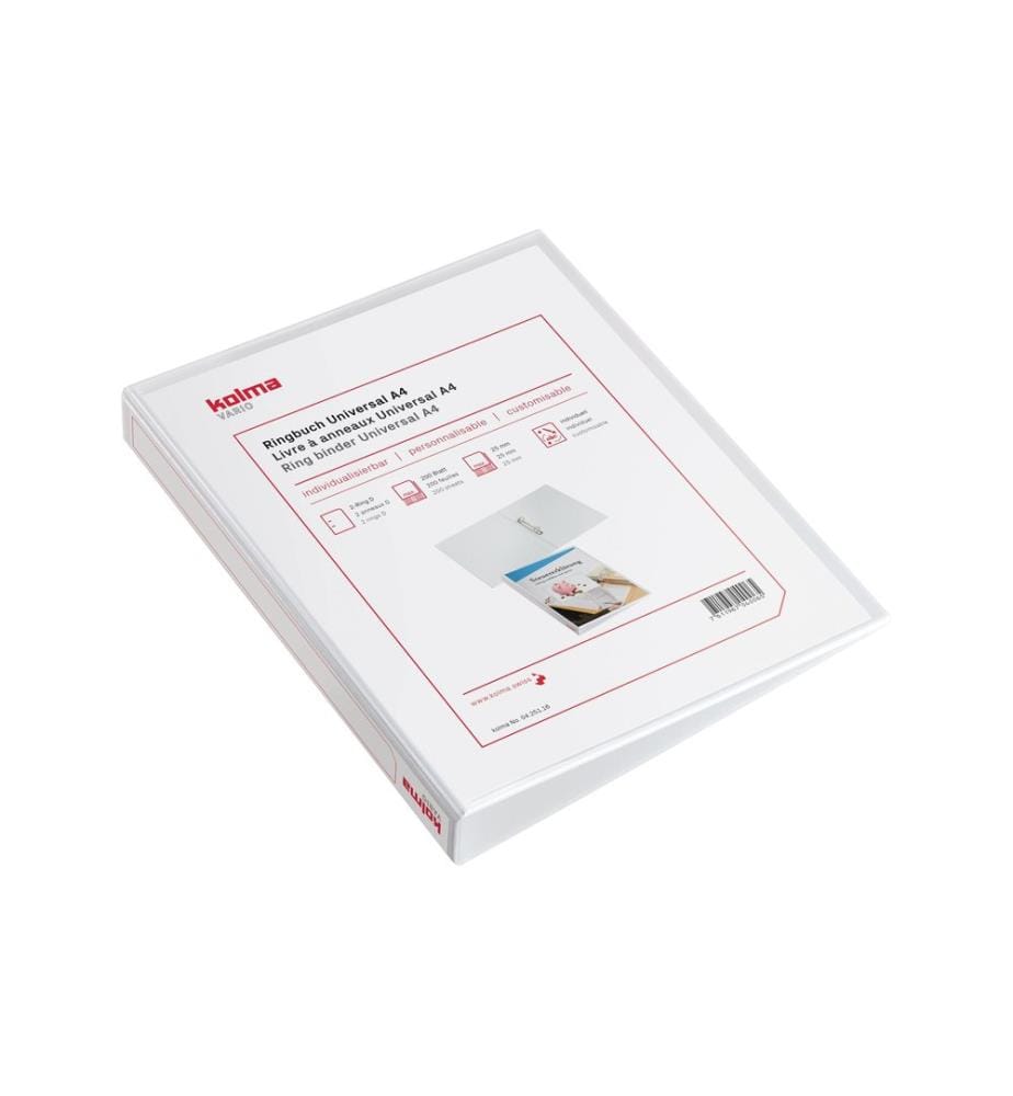 KOLMA - Classeur à anneaux Vario light Ø 4.3 cm, Blanc