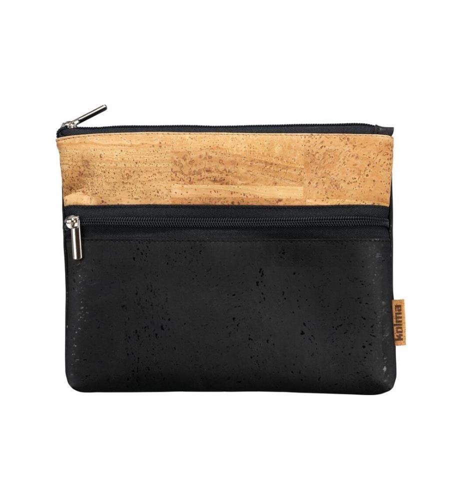 KOLMA - Sac à accessoires Liège naturel A5, noir / marron