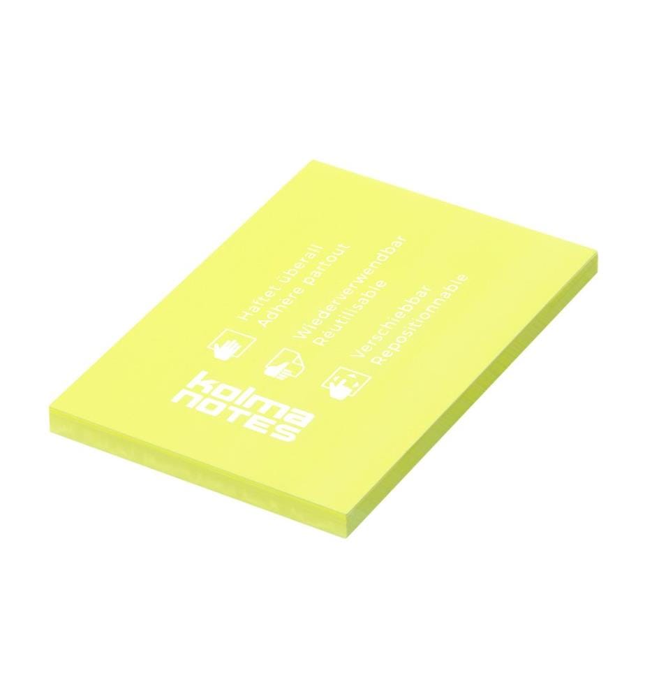 KOLMA - Fiche de bloc-notes NOTES A7 Jaune, 100 feuilles