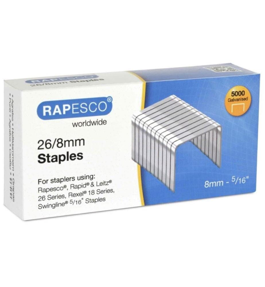 Agrafe Rapesco 26 / 8 mm, 5000 pièces