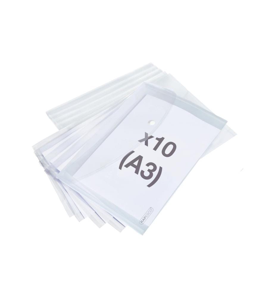 Chemise de classement Rapesco A3, transparente, 10 pièces