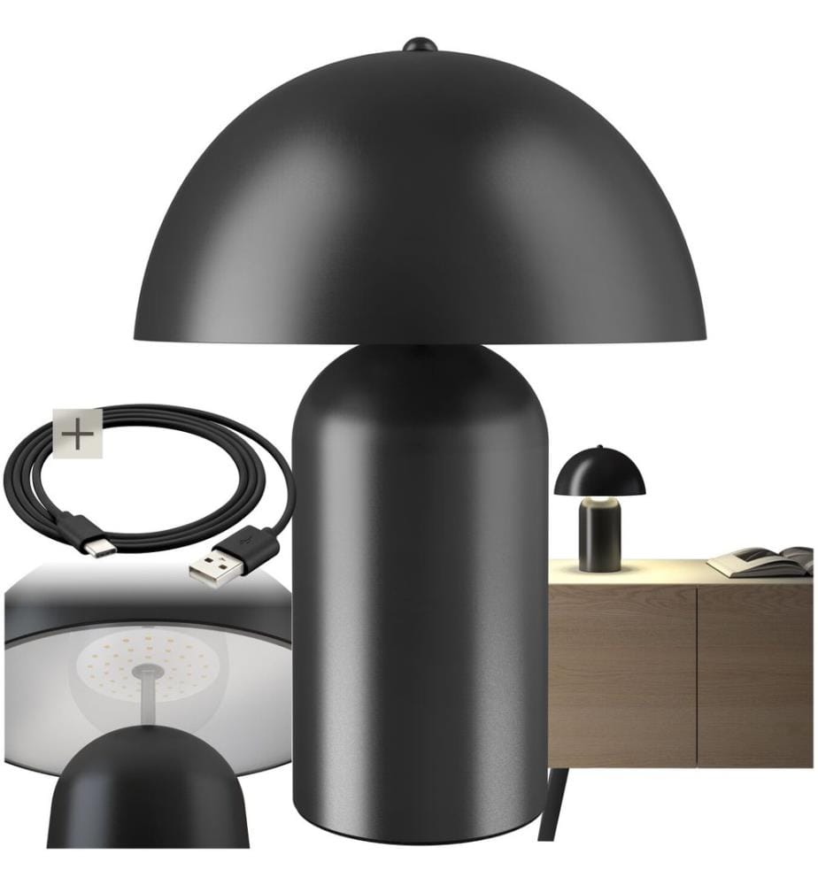 Petite lampe de table rétro KADE, dimmable - noir