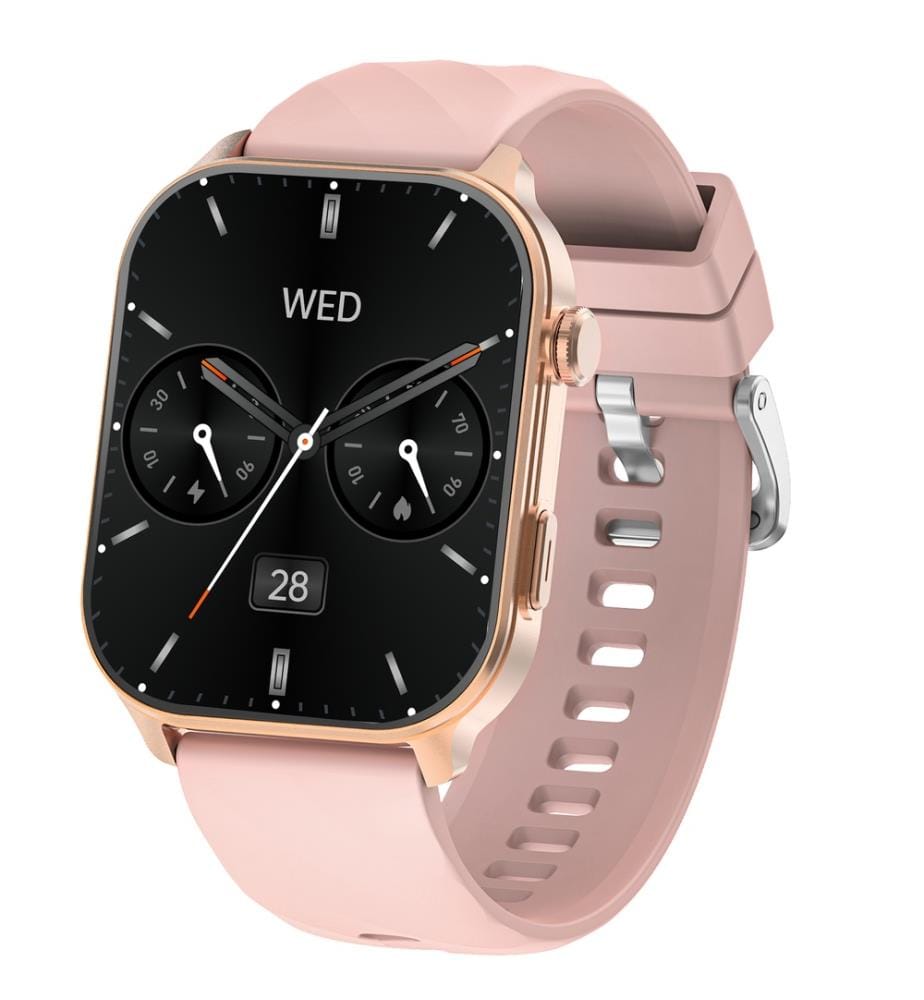 Montre connectée GPS edition VIVA-PRO écran haute définition avec un Verre de protection 2.5D bracelet silicone couleur Rose