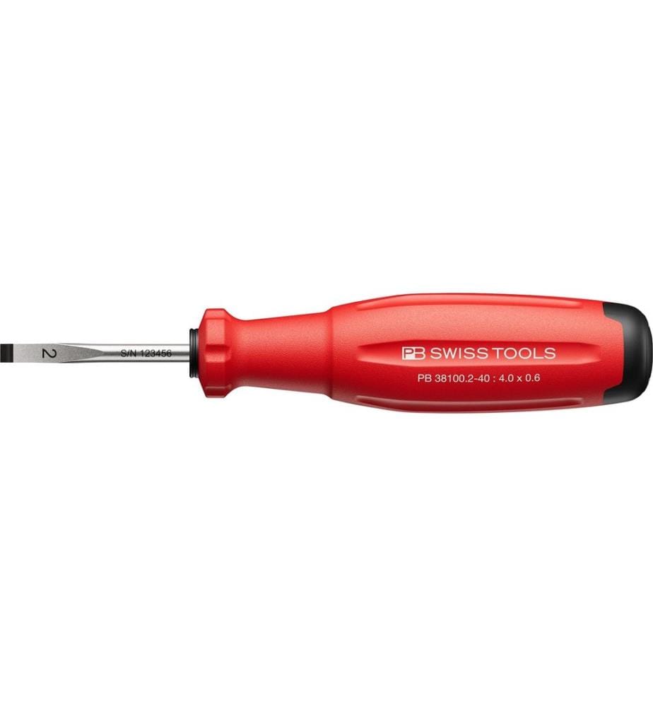 PB Swiss Tools - Tournevis pour vis à fente SwissGrip Evo PB 38100.2-40 rouge