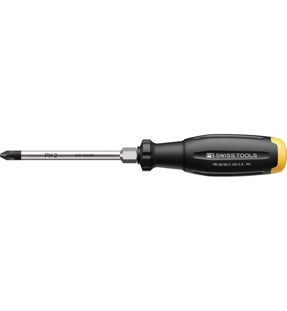 PB Swiss Tools - Tournevis cruciforme PH SwissGrip Evo PB 38190.2-100 D S