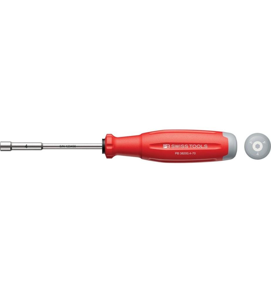 PB Swiss Tools - Tournevis à douille PB 38200.4-70 Rouge
