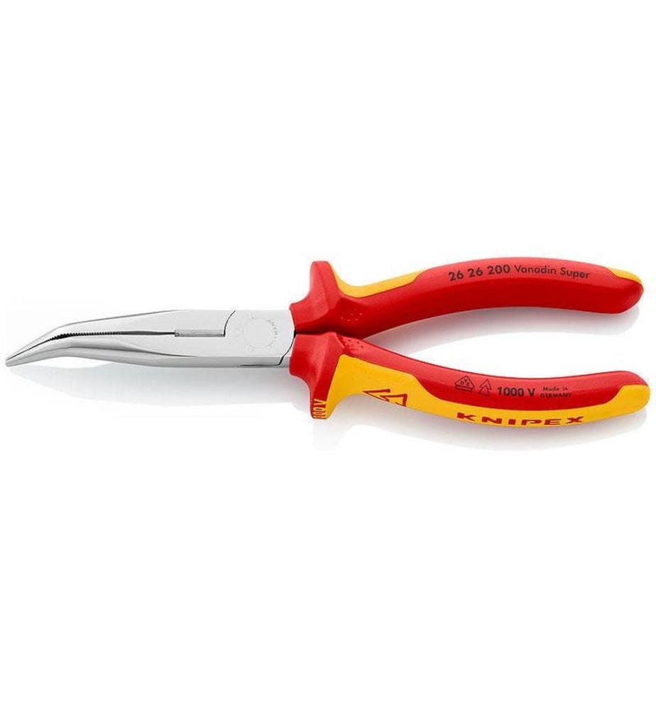 KNIPEX - Pince à becs demi-ronds 200 mm 1000 V avec tranchant chromé