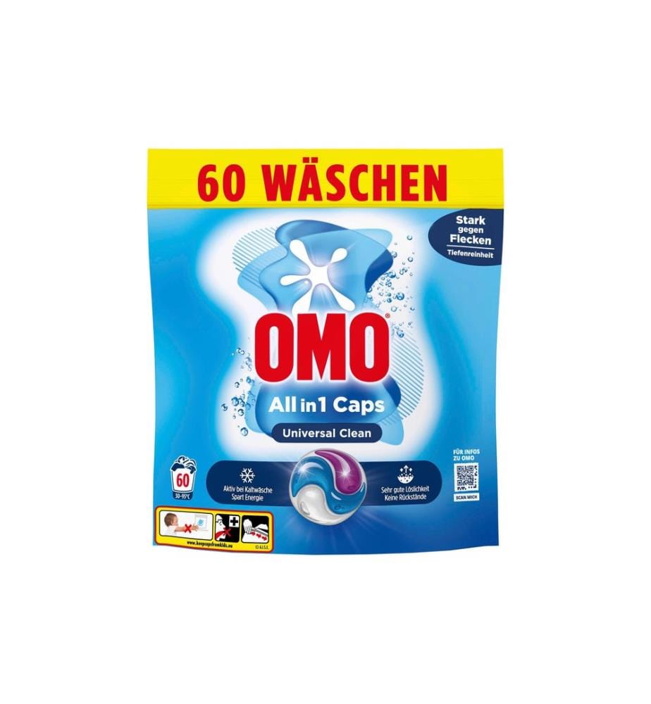 Omo - Détergent en pastilles Universal Clean 60 pièces