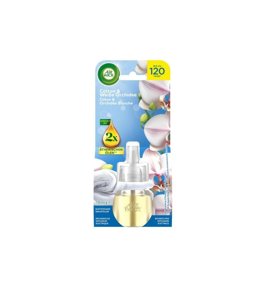Air Wick - Recharge pour diffuseur de parfum Cotton et orchidée blanche 19 ml