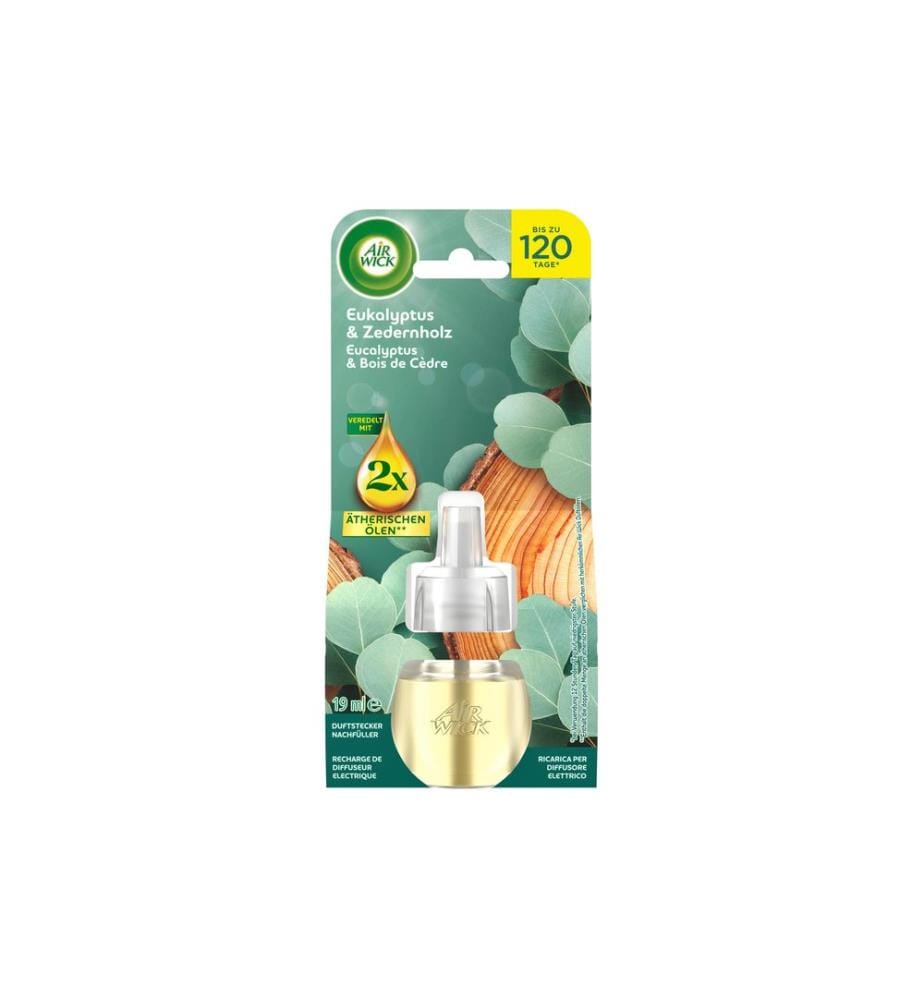 Air Wick - Recharge pour diffuseur de parfum Eucalyptus et bois de cèdre 19 ml