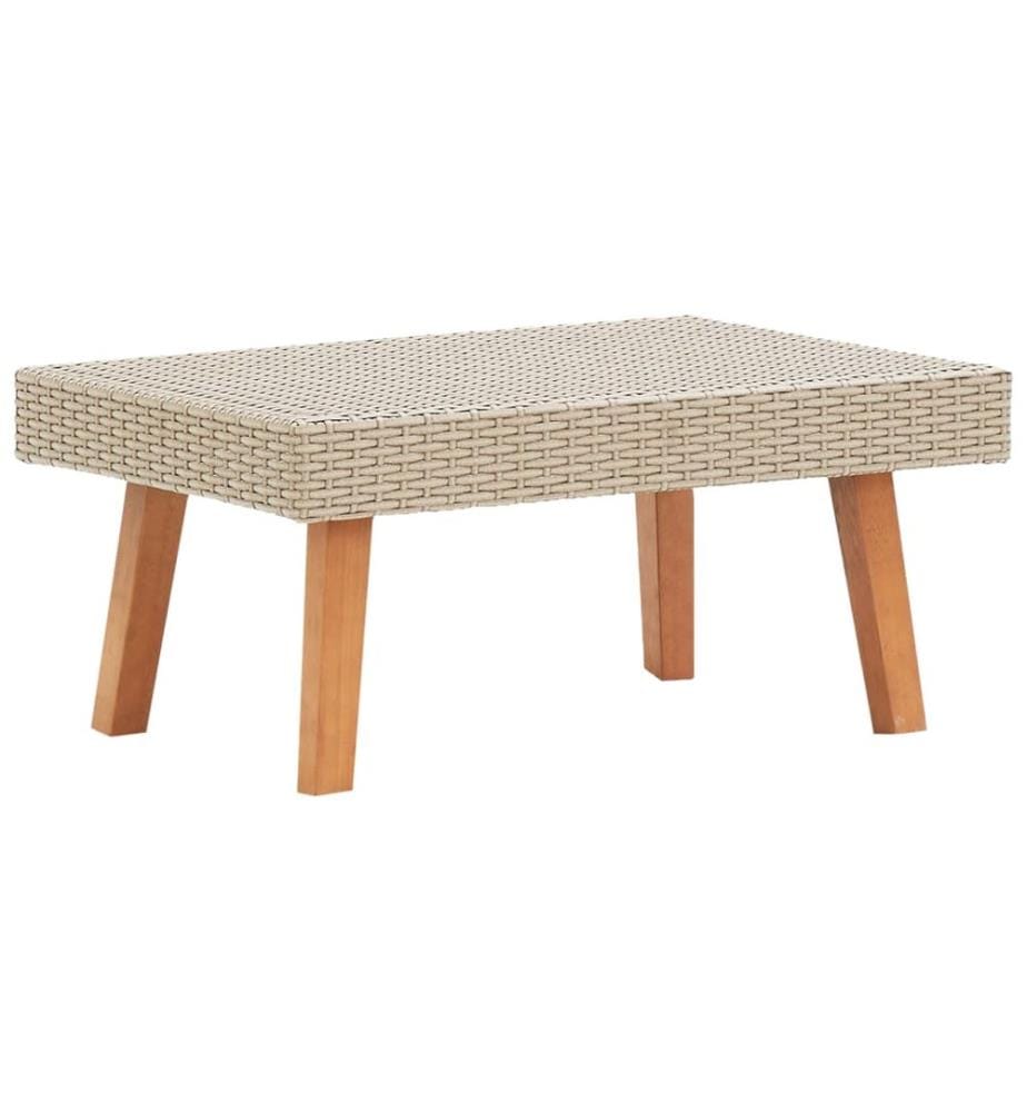 Table basse de jardin Résine tressée Beige