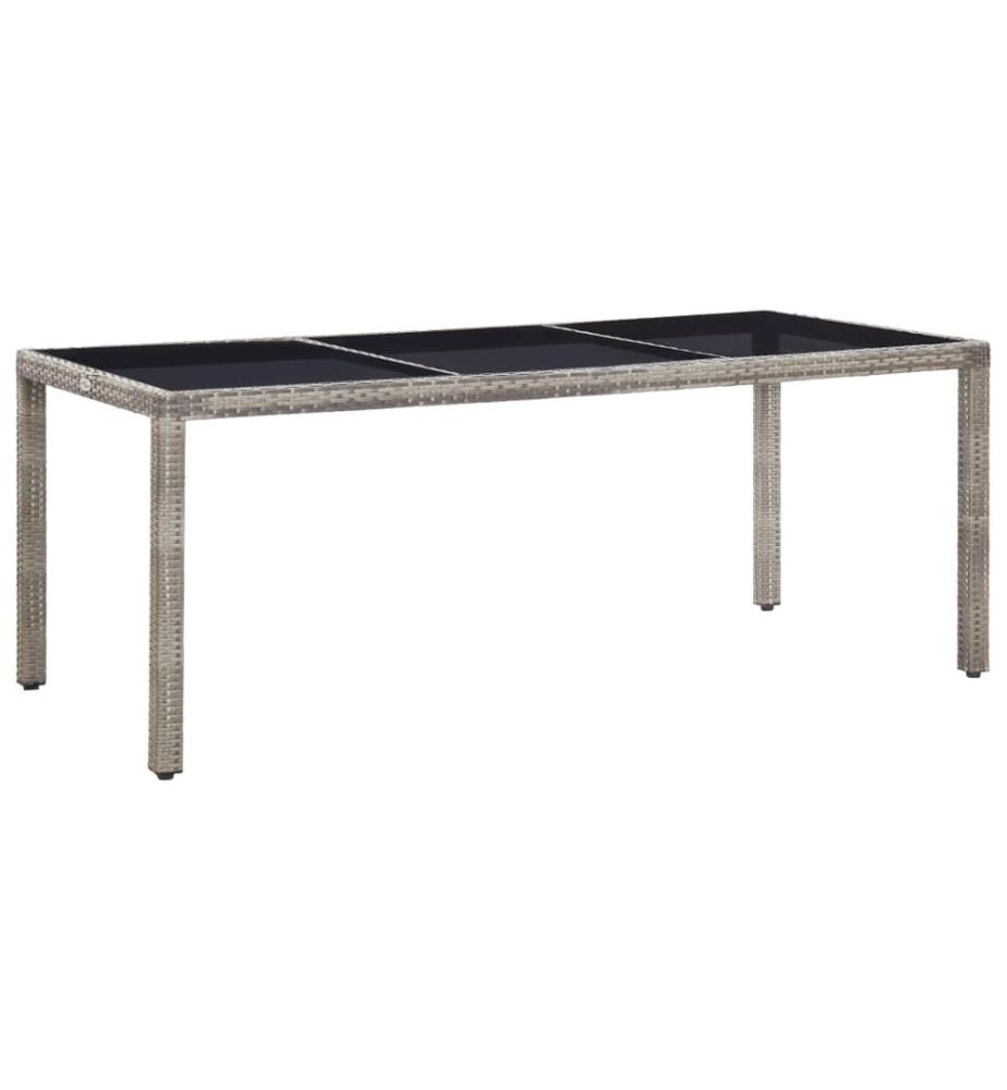Table de jardin Gris 190x90x75 cm Résine tressée