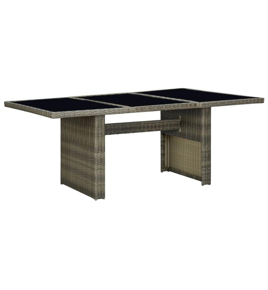 Table de jardin Marron Résine tressée et verre trempé
