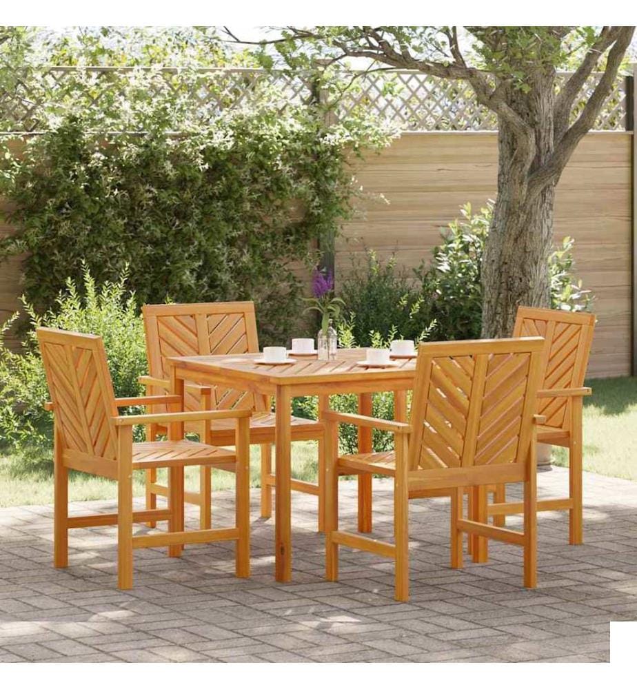 Ensemble de salle à manger pour jardin 5 pcs Marron
