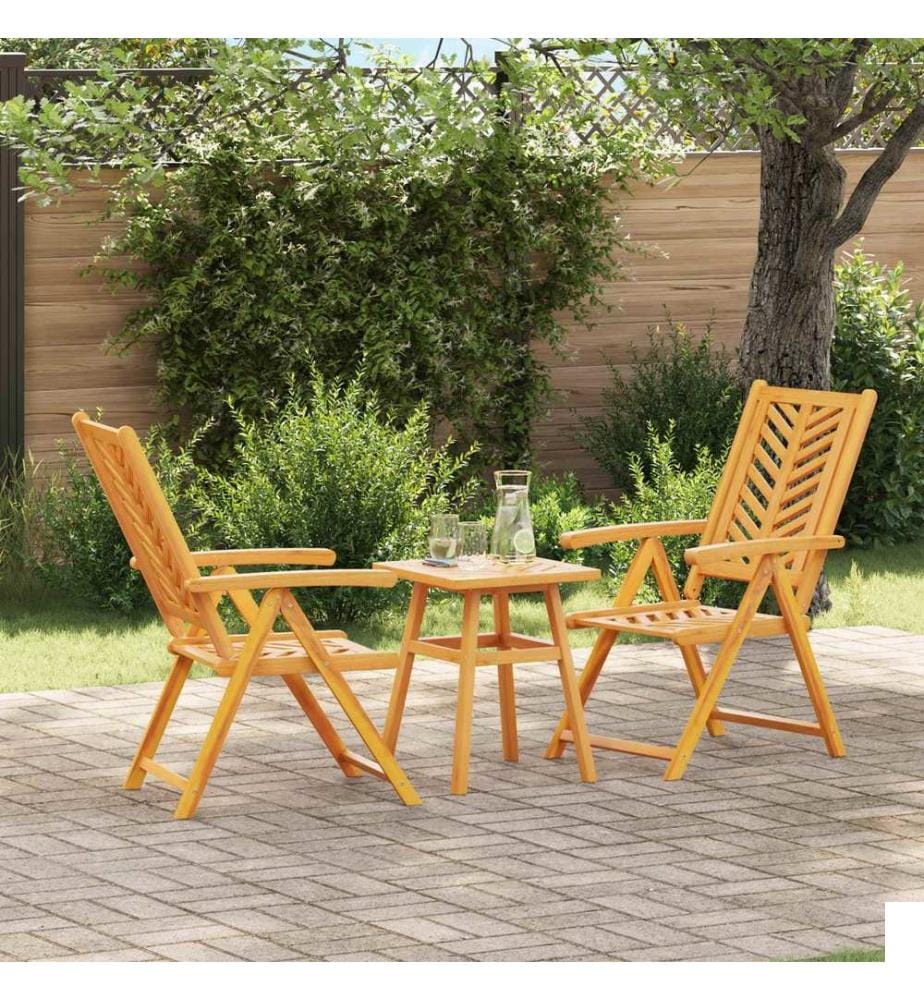 Ensemble de salle à manger pour jardin 3 pcs Marron