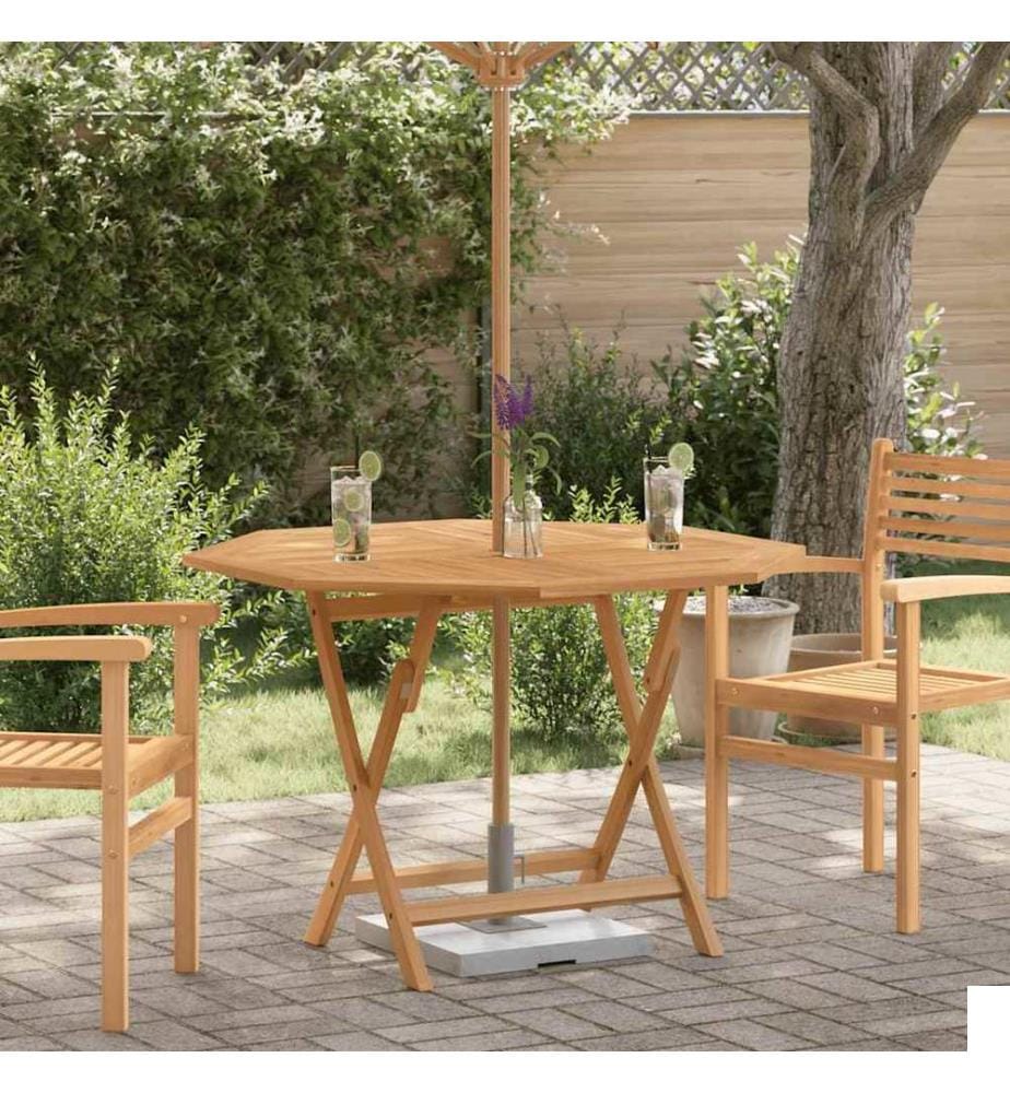 Table pliable de jardin 110x110x75 cm bois massif de teck