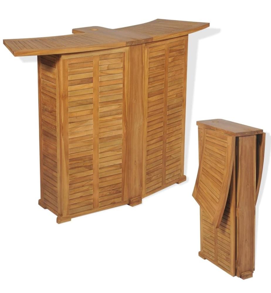 Table pliable de bar 155x53x105 cm Bois de teck solide