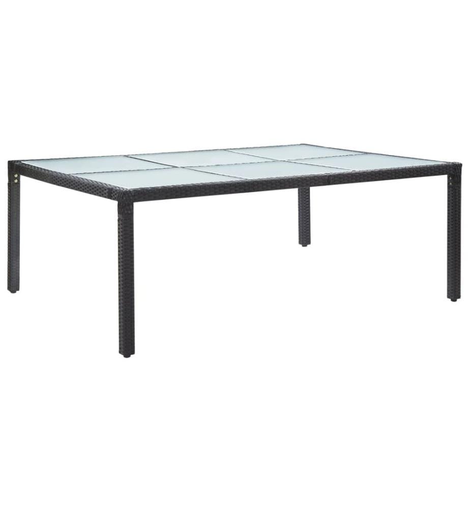 Table à dîner d'extérieur Noir 200x150x74 cm Résine tressée