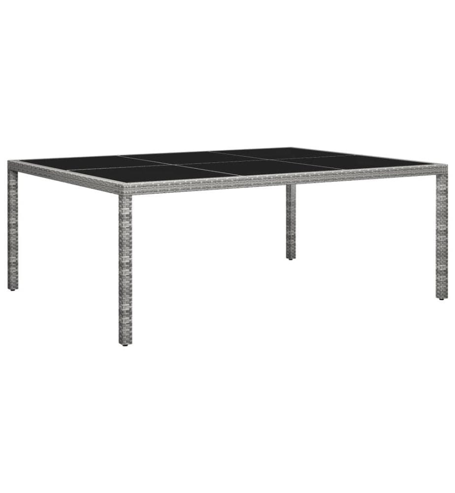 Table à manger d'extérieur Gris 200x150x74 cm Résine tressée
