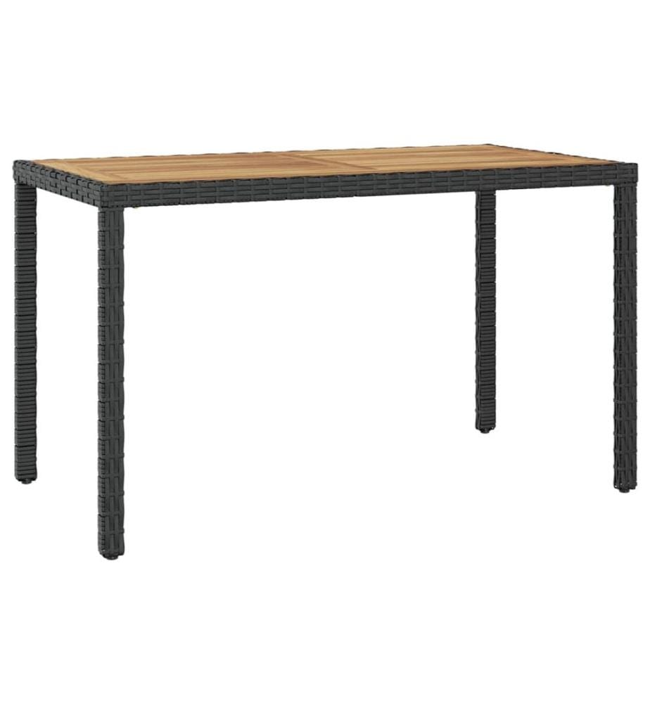 Table de jardin Noir et marron 123x60x74cm Bois d'acacia solide