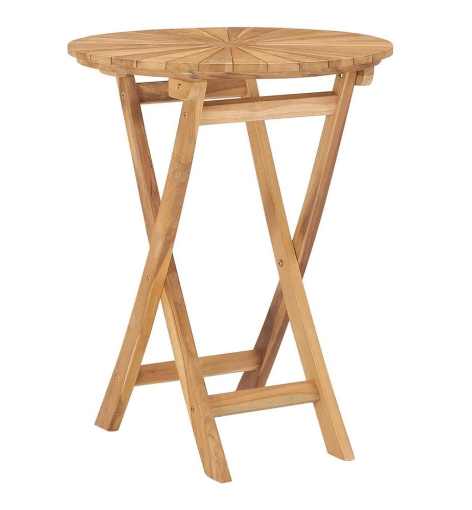 Table pliable de jardin Ø 60 cm Bois de teck solide