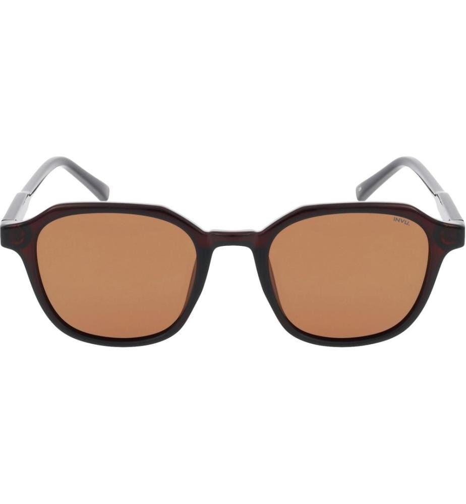 INVU. - Lunettes de soleil Dominic Transparent Brown, polarisées avec étui