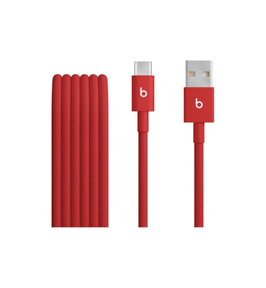 Apple Beats - Câble tissé USB-A vers USB-C, rouge, 15W, 1.5 m