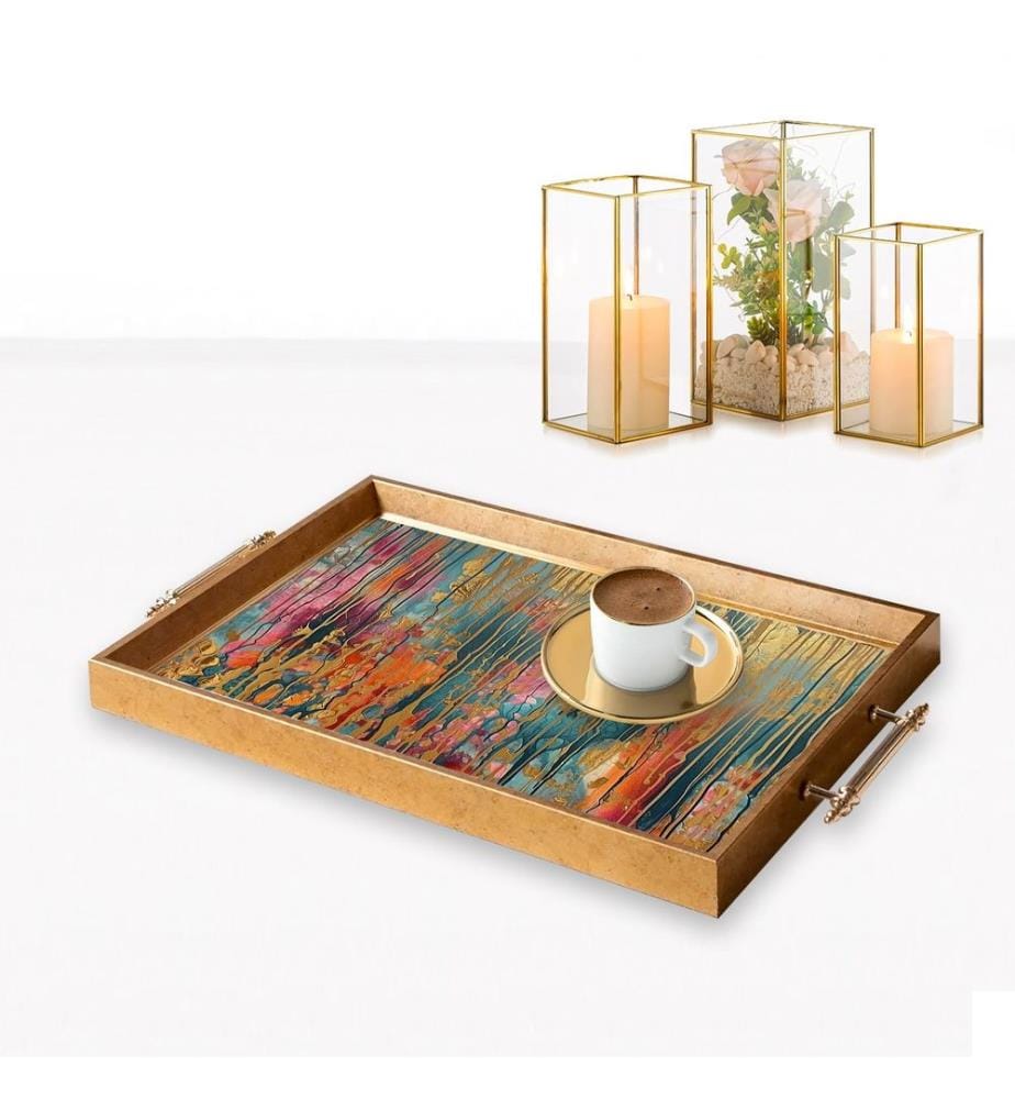 Plateau, Multicolore, 100% VERRE