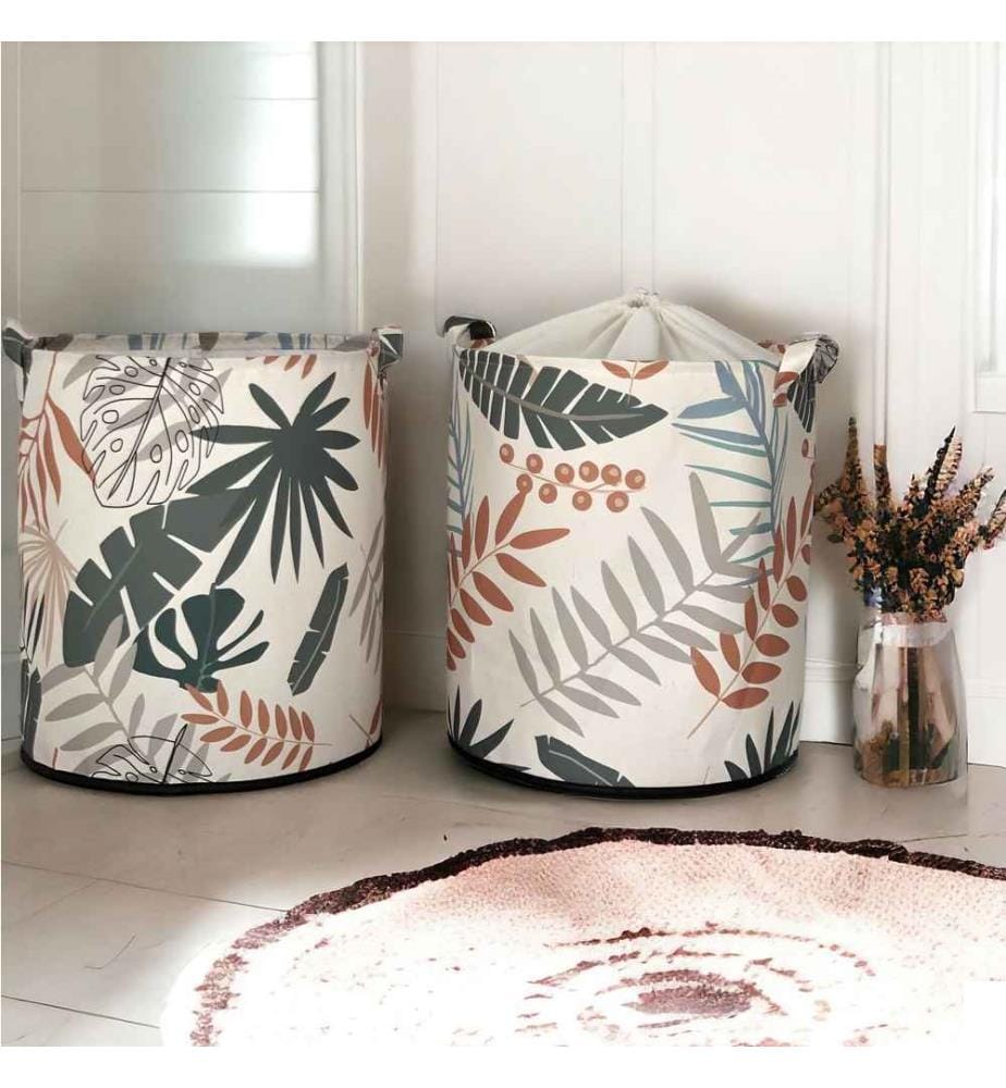 Panier en feutre, 2 pièces, Multicolore, 70% polyester - 30% coton