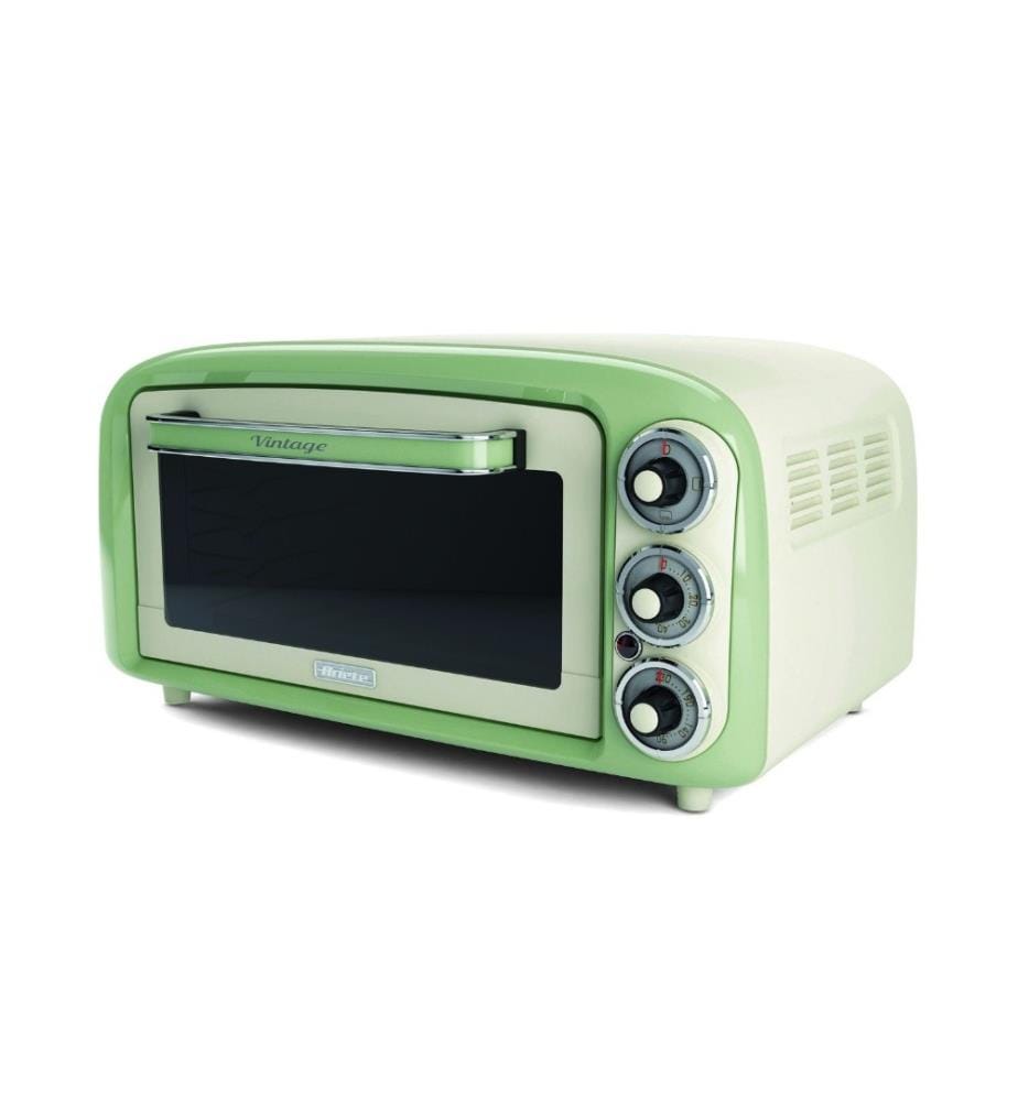 Four électrique - Vintage - Vert 18L, Minuteur : 60min, 3 modes de cuisson